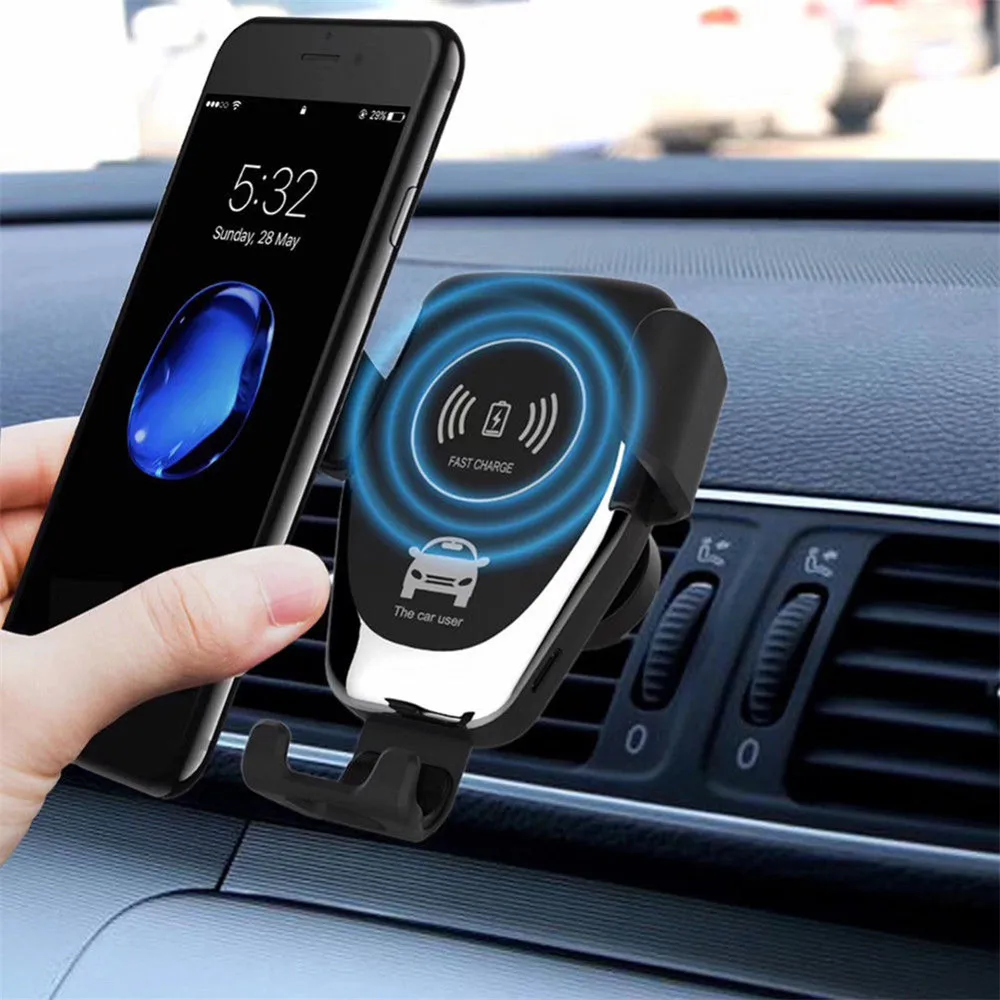 car wireless qi charging stand holder for iphone 11 pro max xs 8 car air vent mount fast charger bracket for samsung s20 s10 s9 free global shipping