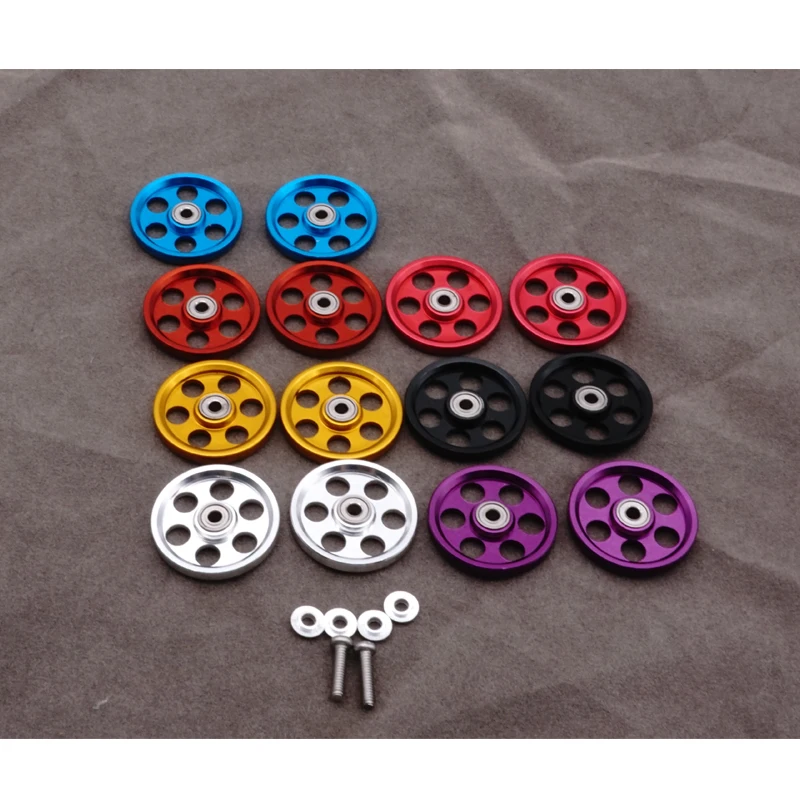MINI 4WD self-made tamiya parts aluminium alloy 19mm 6 holes rollers 7color 1 pair price | Игрушки и хобби
