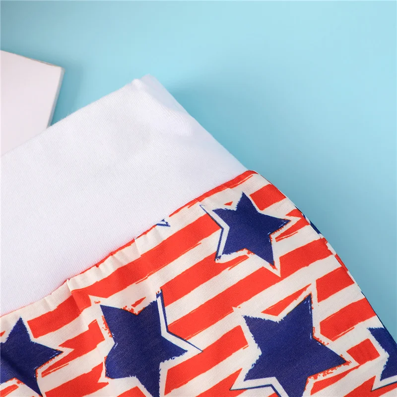 

0-18Months Baby Boys Girls 4th of July Clothes Sets,Kids Short Sleeve Happy Independence Day Letter Print Romper+Pants+Hat Set