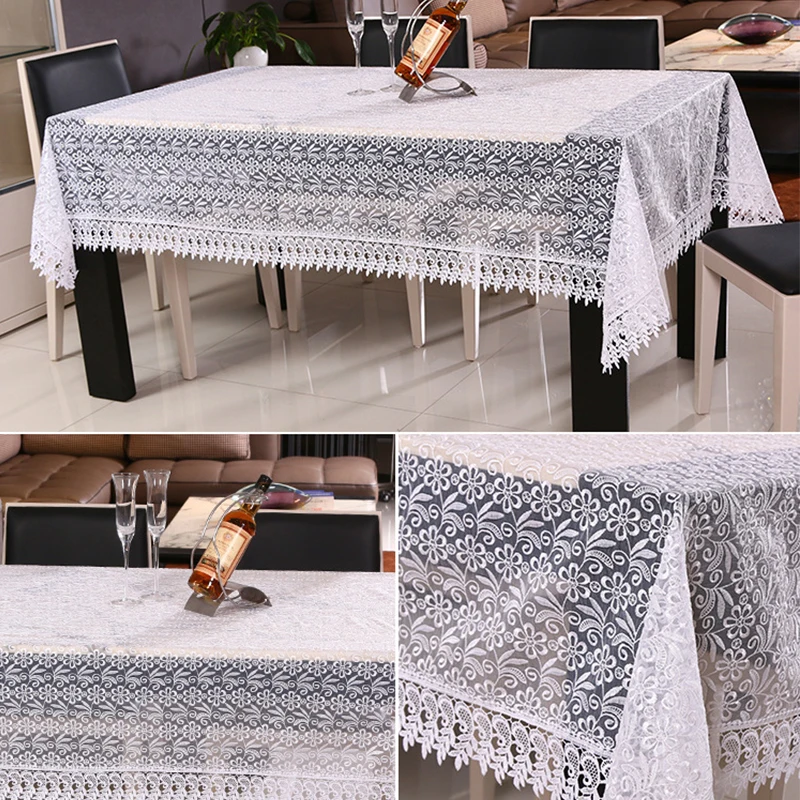 Скатерть с вышивкой в Европейском стиле кружевная прямоугольная круглая