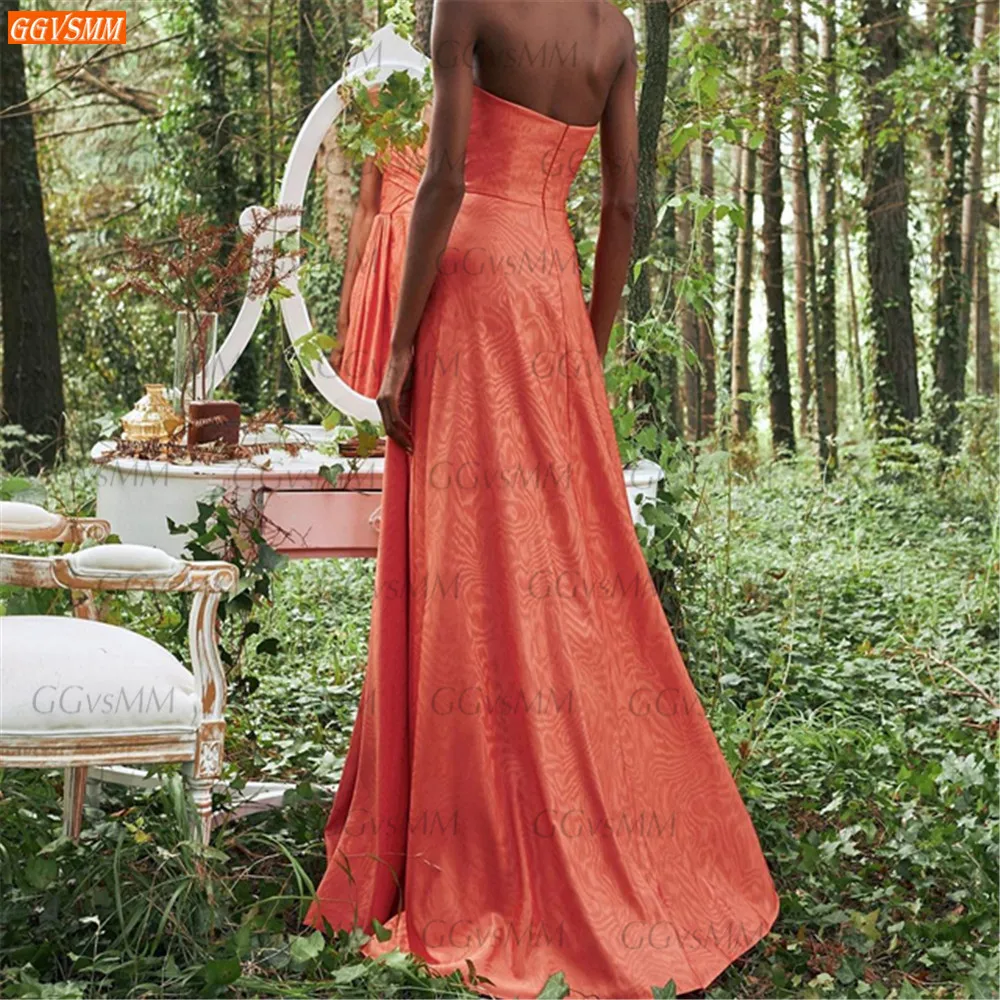 

Candy Color Prom Dress 2021 Sweetheart Sleeveless Built-In Bra Draped Pleat Side split vestidos elegantes para mujer Customized