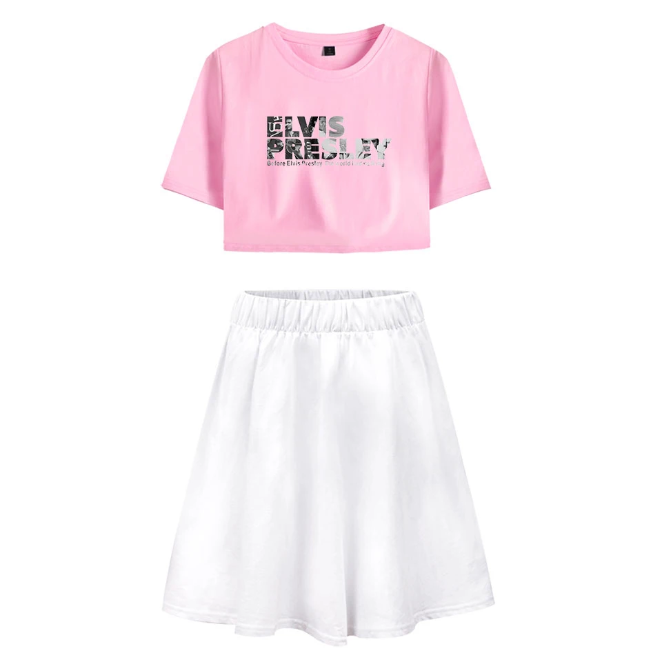 Женский комплект из двух предметов с принтом короткая юбка и рубашка | Женская