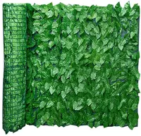 2pcs1*3M Trellis With Artificial Leaves, Artificial Leaf Screening, Artificial Hedge Roll, Fake Leaves UV Fade Wall Landscaping