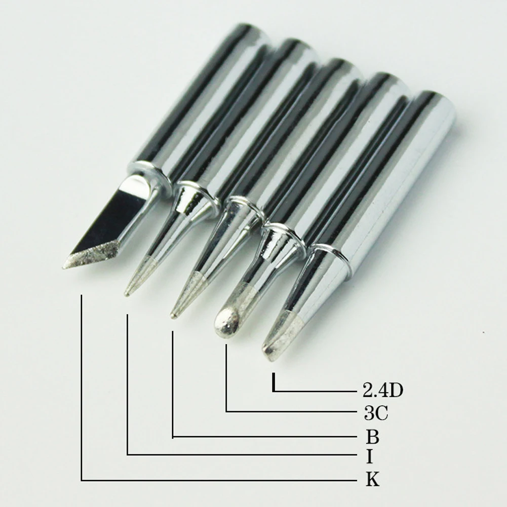 

5pcs/lot Soldering Iron Tips Silver Pure Copper Soldering Tip 900M-T Lead-free Welding Solder Rework Tools Accessories