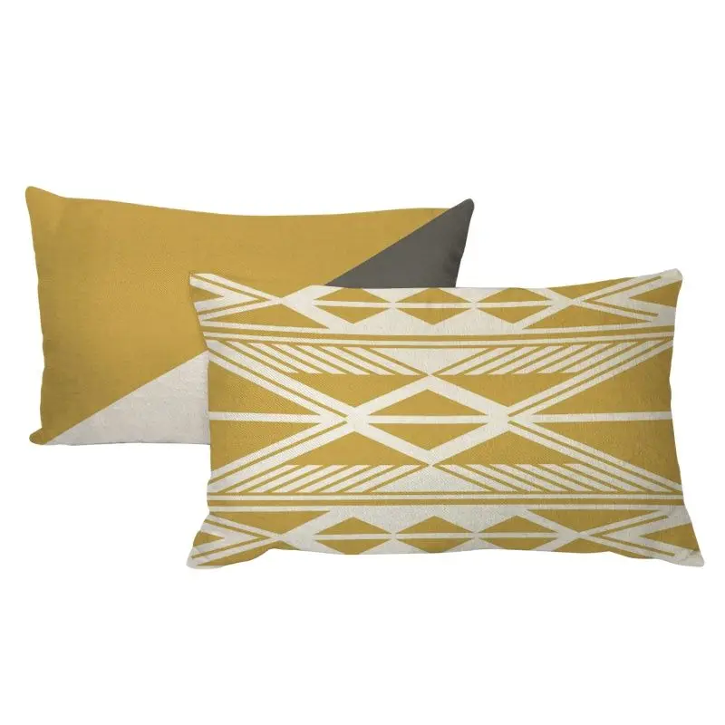 Автомобильные чехлы желтые и черные геометрические хлопковые Almofadas Fundas 45 см x 30 * 50
