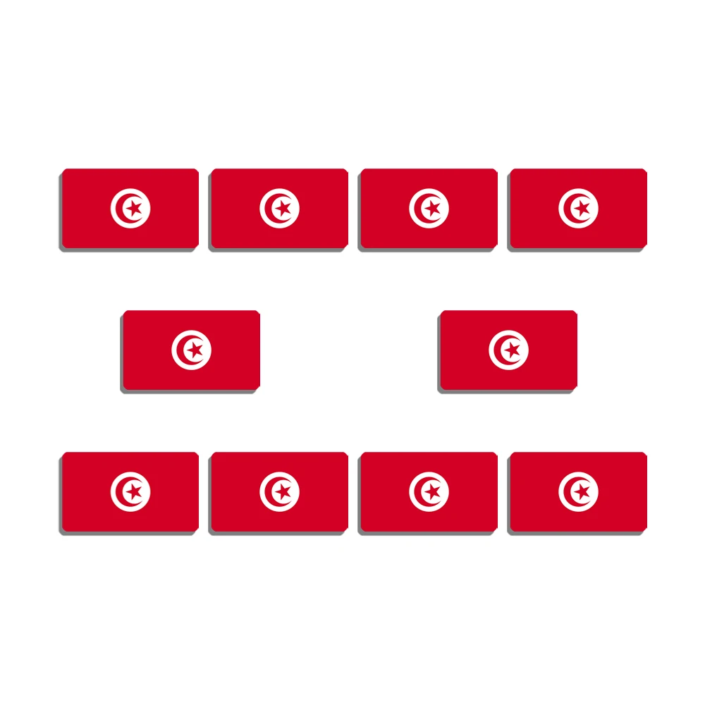 

10Pcs Tunisia Flag Brooch Lapel Pin Flag Badge Backpacks Shirt Clothes Accessory Acrylic Badge Patriotic Jewelry