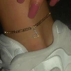 A-Z с инициалами для мужчин и женщин, очаровательный браслет на ногу в стиле панк, анклет с буквами, Фигаро, алфавит, Подарочная бижутерия, сверкающее циркониевое