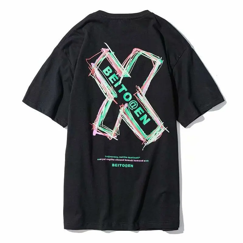 

2021 Summer Short Sleeve Men's Fashion Brand Trend Ins Couple Half Sleeve Clothes Student T Shirt anime shirt