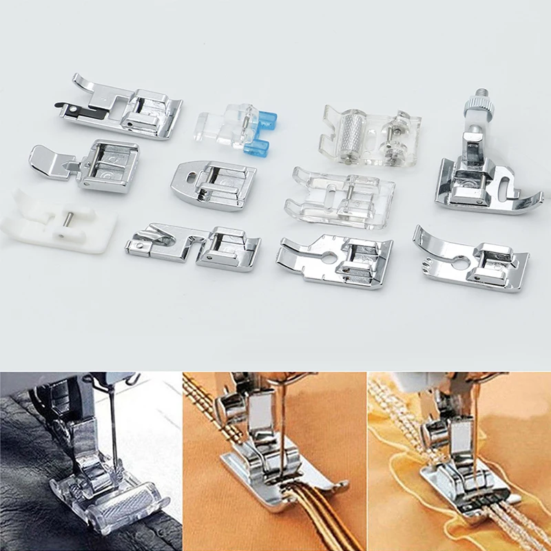 

One Set Domestic Sewing Machine Accessories Presser Foot Feet Kit Set Hem Foot Spare Parts For Brother Singer Janome