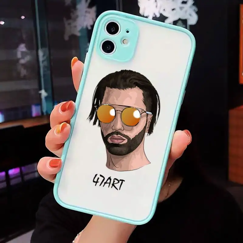 

PNL QLF Phone Case Matte transparent For blue iPhone 12 Mini 11 Pro XR XS Max 7 8 Plus X Back Cover