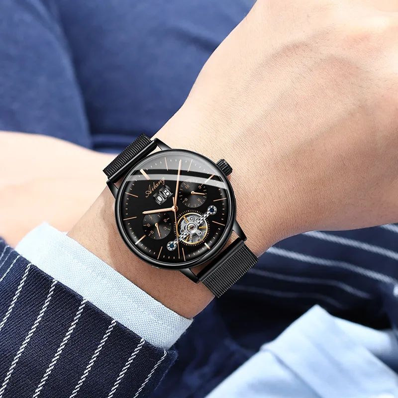 Часы скелетоны AILANG Мужские механические автоматические классические под