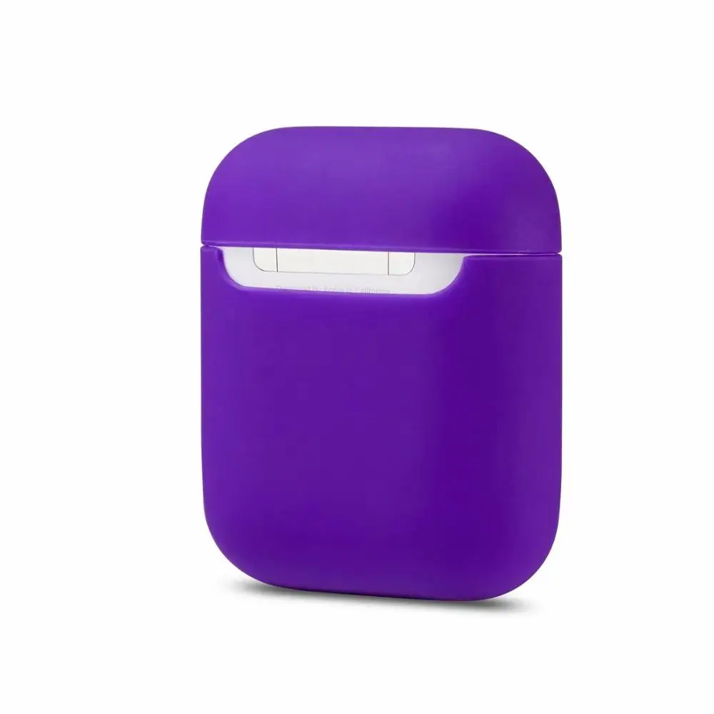 purple Чехол для AirPods, силиконовый, Bluetooth, беспроводной чехол для наушников, для Apple Airpods 2, защитный чехол, аксессуары для кожи, зарядная коробка, 1 шт - Цвет: purple