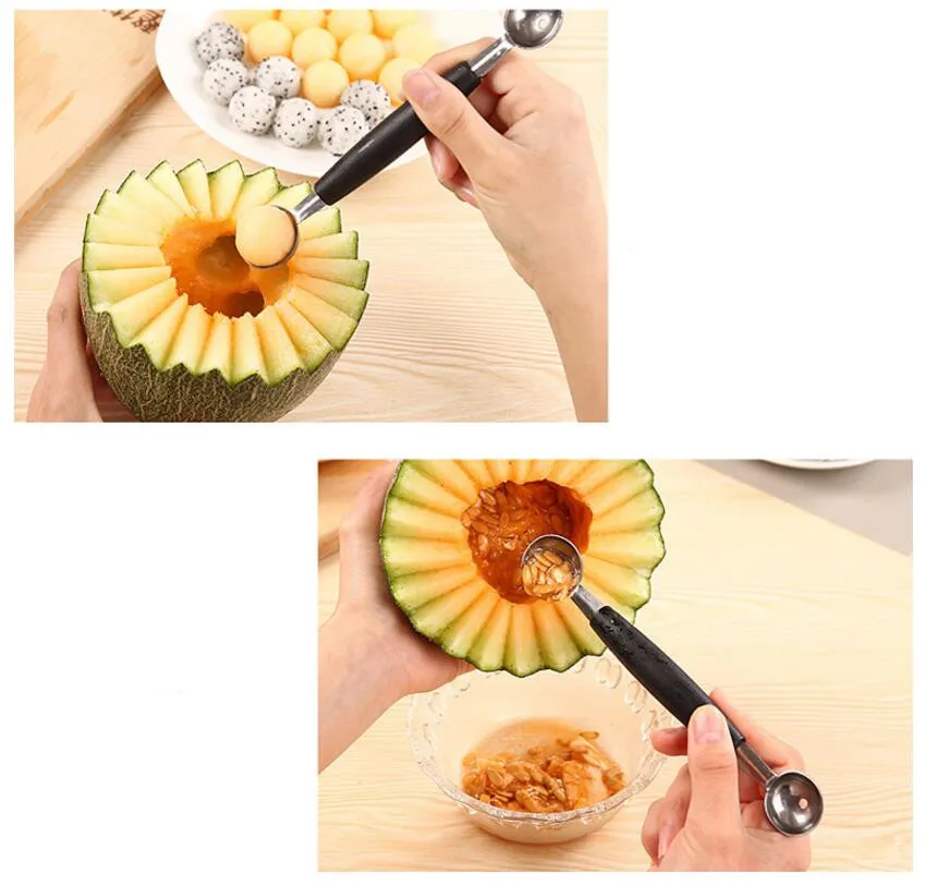 Нож для резки фруктов кухонный инструмент ложка-шарик металлическая дыня нож и
