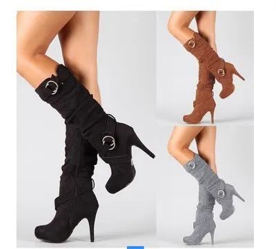 Martin/ботинки на платформе и тонком высоком каблуке Женская зимняя обувь молнии