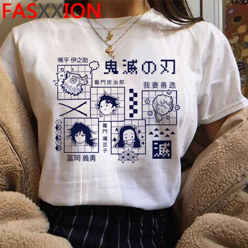 

Demon Slayer Kimetsu No Yaiba, летний топ, Мужская футболка в японском стиле, 2021, стиль ulzzang, повседневный летний топ, harajuku kawaii, винтажный