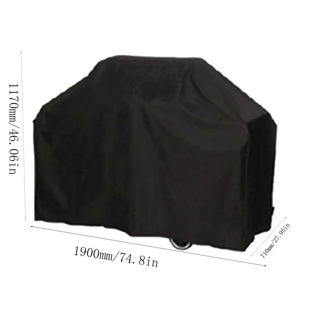 

Polyester Taffeta Black Waterproof BBQ Cover Outdoor Rain Barbecue Grill Protector for Gas Charcoal Electric Barbeque