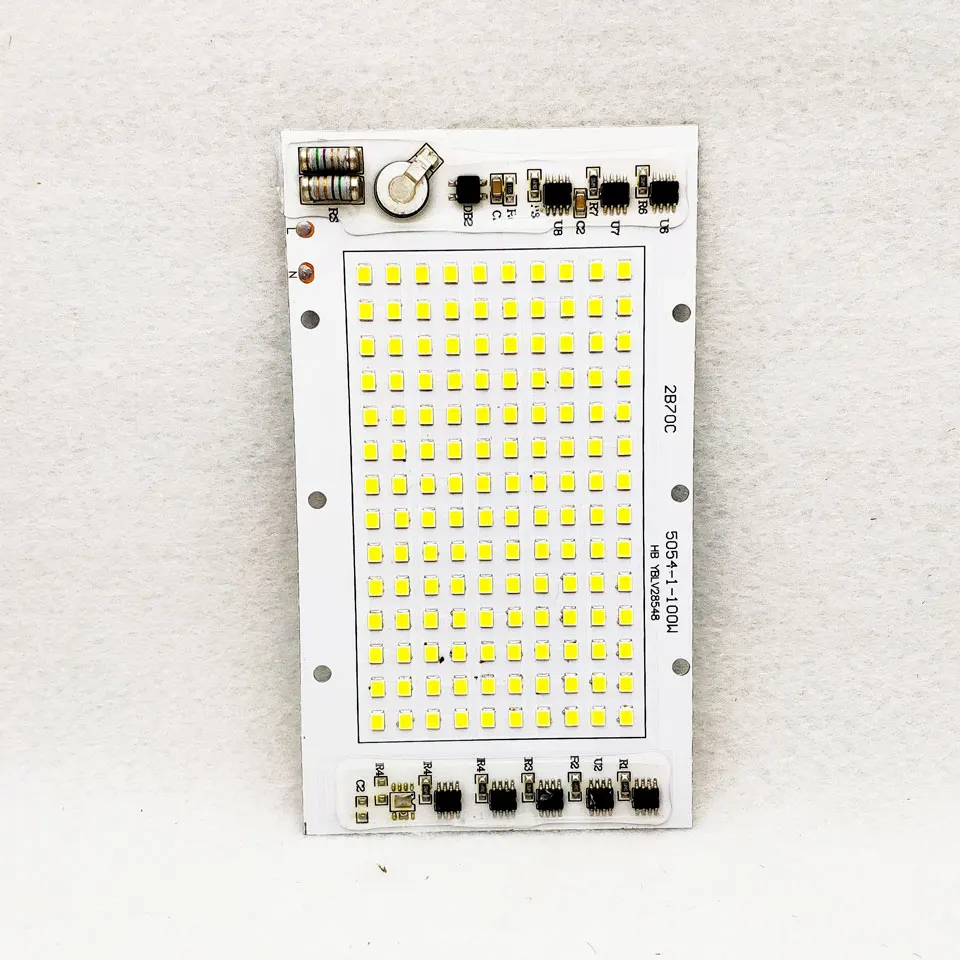 AC220V светодиодный PCB 20 Вт 30 Вт 50 Вт 100 Вт 200 Вт Светодиодный модуль прожектора алюминиевая пластина белый/теплый SMD2835 умный IC драйвер для прожектора лампы
