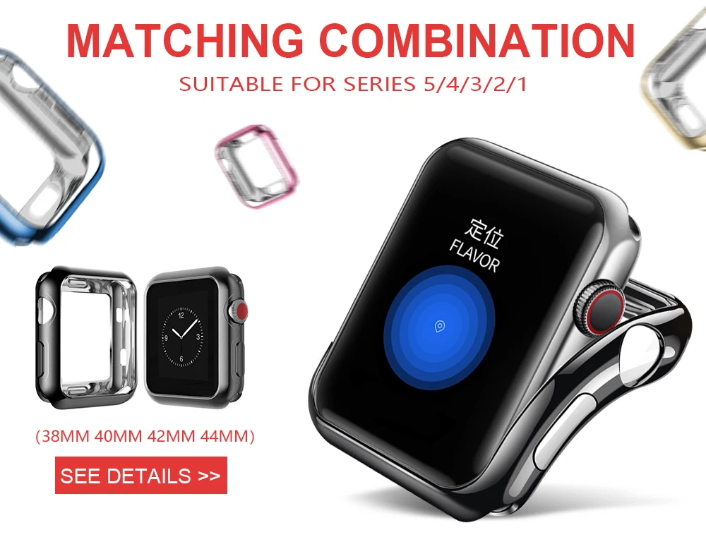 Тонкий чехол для часов Apple Watch, чехол 5, 4, 3, 2, 1, 42 мм, 38 мм, мягкий прозрачный ТПУ 360, Защита экрана для iWatch 4, 44, 40 мм, аксессуары
