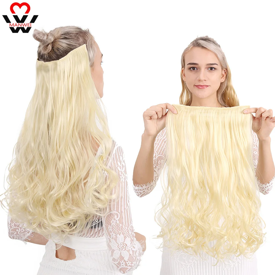 MANWEI24 дюйма синтетические волнистые волосы термостойкие светильник Коричневые