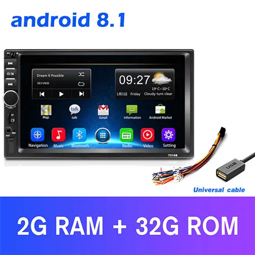 2 and 32G Podofo 2din Автомагнитола Android gps Navi Wifi Автомобильный мультимедийный плеер универсальный авто стерео для Volkswagen Nissan hyundai Kia toyota - Цвет: 2 and 32G