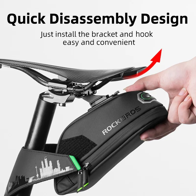 

Bicycle Saddle Bag Seat Bike Cycling Pack Accessories Outdoor Waterproof Black