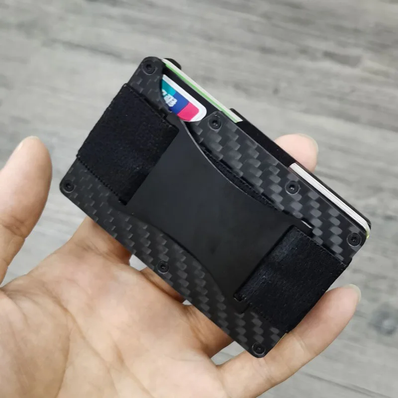 

Carbon Fiber Wallet RFID Blocking for Men Aluminum Credit Card Holder Slim Metal Credit Card Case Fashion Anti Protect Clip Set