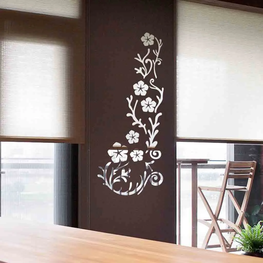 Модные 3D зеркало Цветочные художественные акриловые фрески наклейка съемный