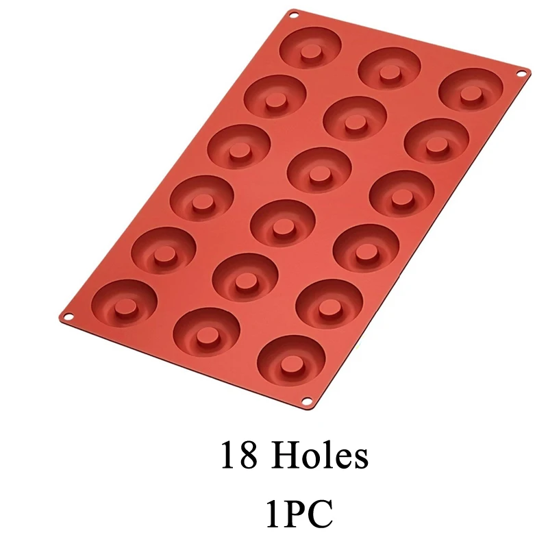 18holes DIY пончик, антипригарная форма для выпечки, кондитерское Печенье Шоколад, Пончик Форма для кексов наборы для десерта 8/18 отверстий ZXH - Цвет: 18holes