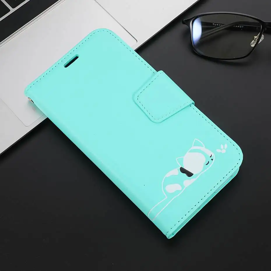 Кожаный чехол с откидной крышкой для samsung Galaxy S10 E S9 J4 J6 A7 A6 плюс A10 A20 E A30 A40 A50 A70 милый кошелек с котами чехол для телефона