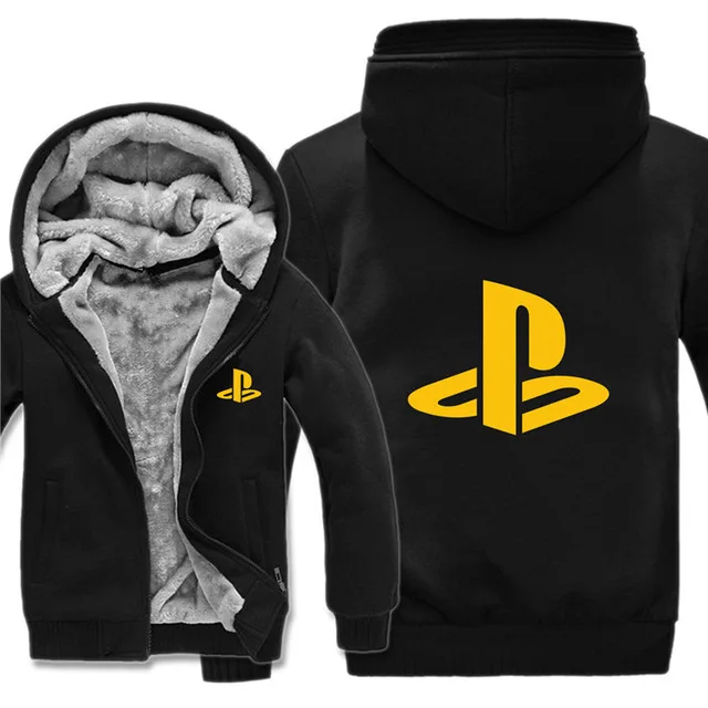 

Winter PlayStation Hoodies Mens Zipper Long Sleeve Coat Fleece Thicken Man PlayStation Sweatshirt Pullover