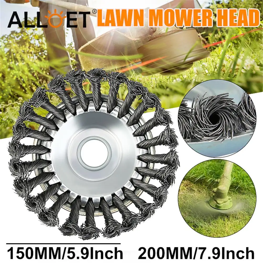

Steel Wire Wheel Garden Weed Brush Lawn Mower Grass Eater Trimmer Brush Cutter Tools Garden Grass Trimmer Head Weed Brush