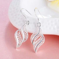 2022 new style vintage women drop earrings hollow dangle long earring silver color trendy jewelry
