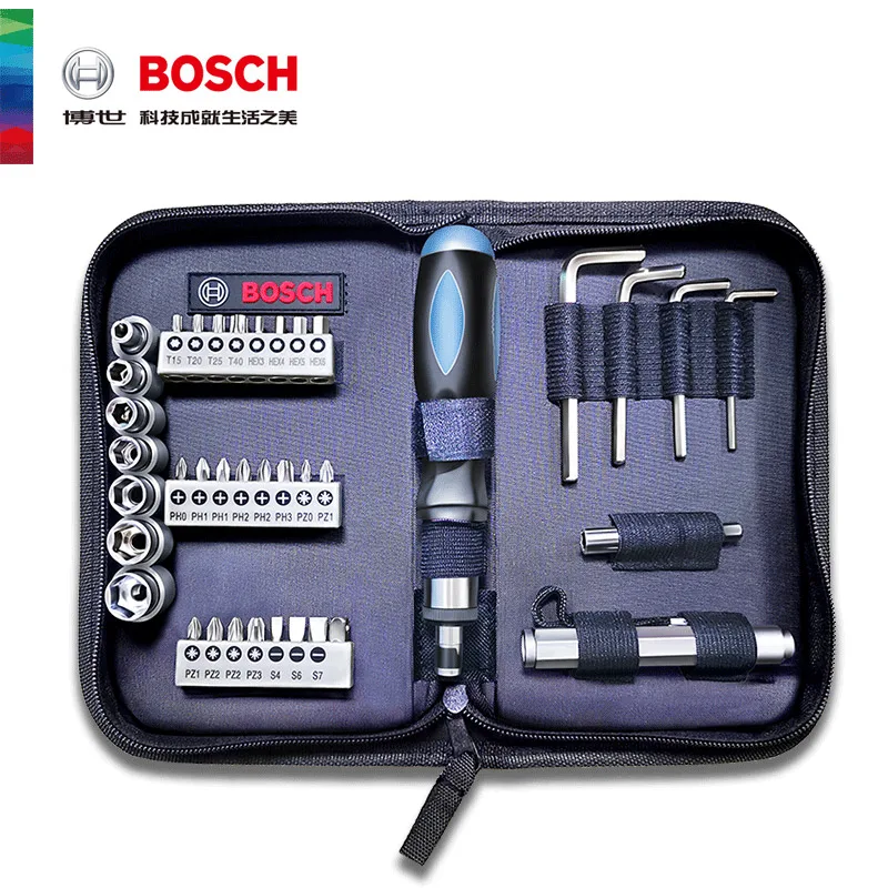 Bosch аксессуары 38 шт отвертка гнездо со встроенным шестигранный ключ мини фонарик