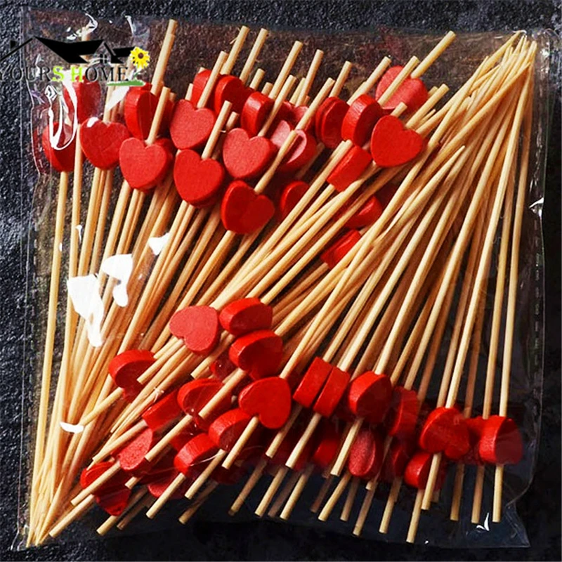 

50/100Pcs 9/12cm Disposable Bamboo Fork Twisted Party Buffet Fruit Desserts Pick Skewer Food Cocktail Sandwich Accessory