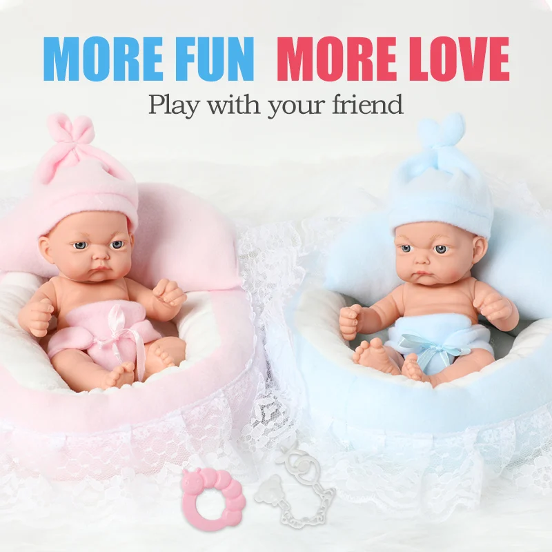 

10inch bebe reborn doll baby newborn pacifier set Simulation for toy kids 26cm Full body Silicone lifelike soft waterproof dolls