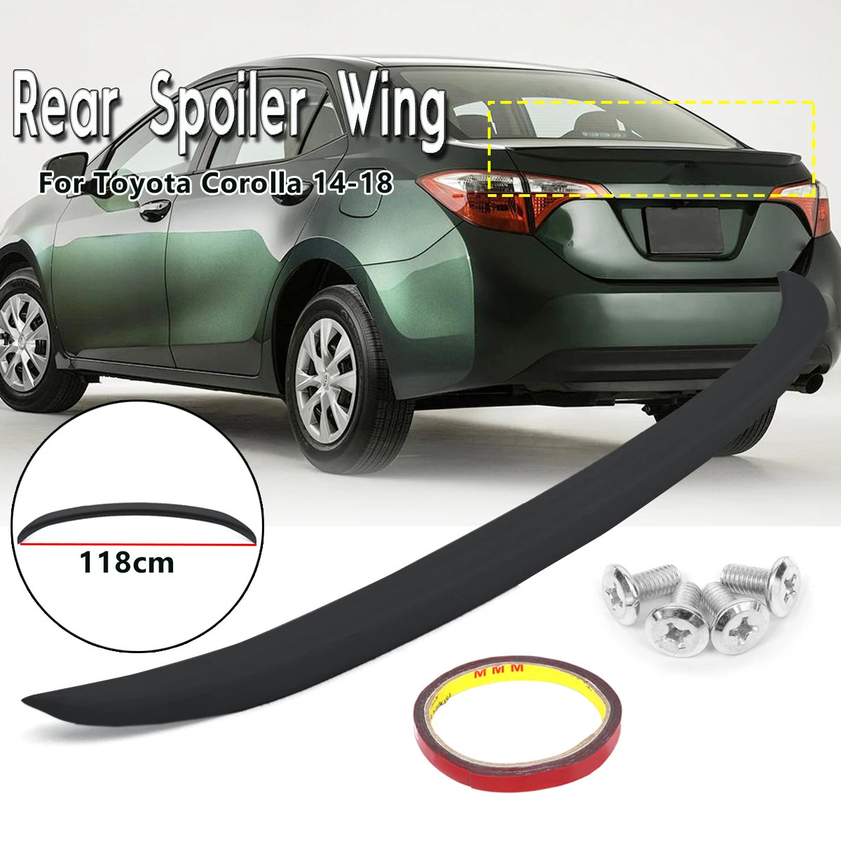 Горячая новинка 118 см Автомобильный задний спойлер крыло заводской стиль для Toyota