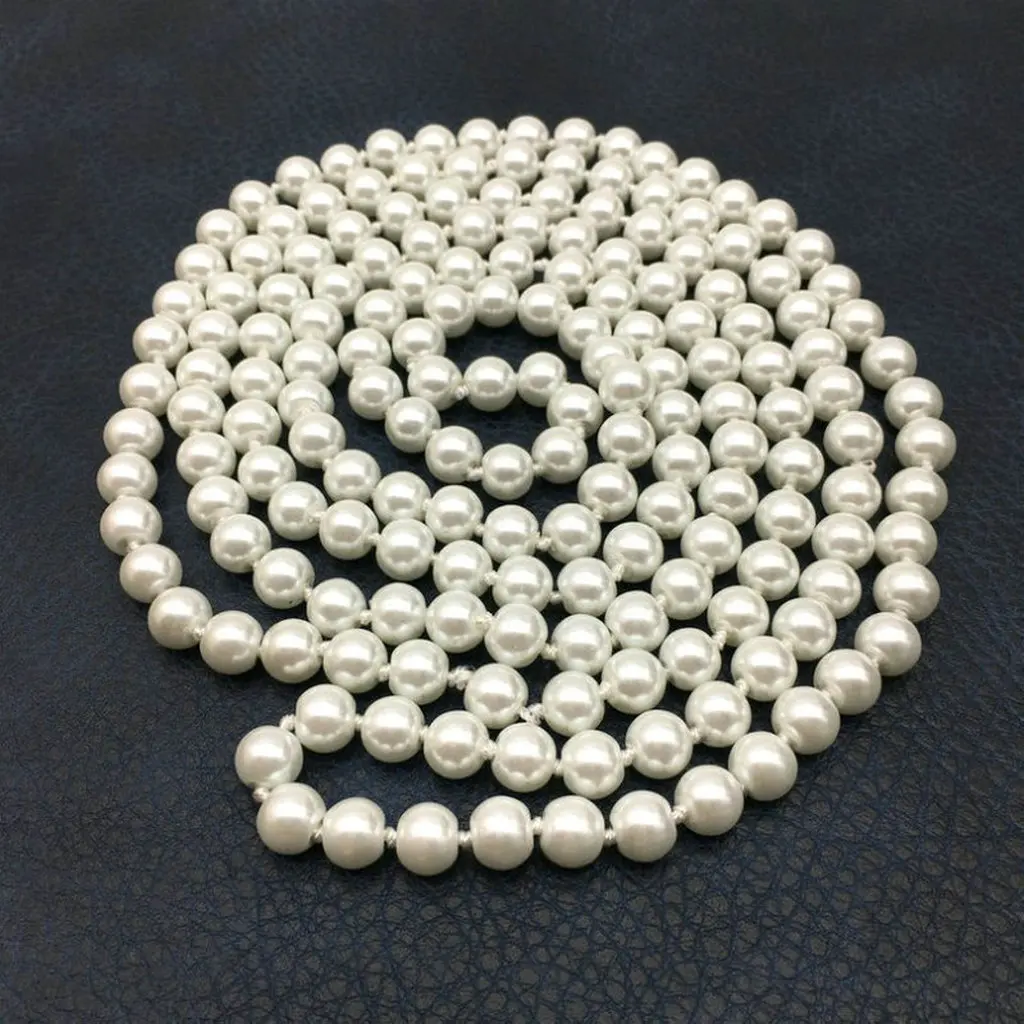 Женское длинное ожерелье с кулоном многослойное колье чокер имитацией жемчуга