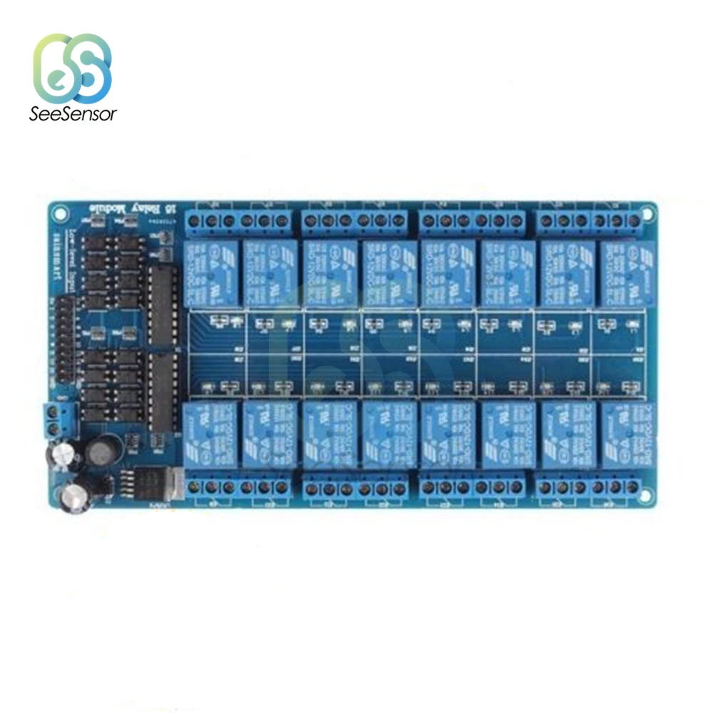 Плата интерфейса 16-канального релейного модуля постоянного тока 5 в 12 В со