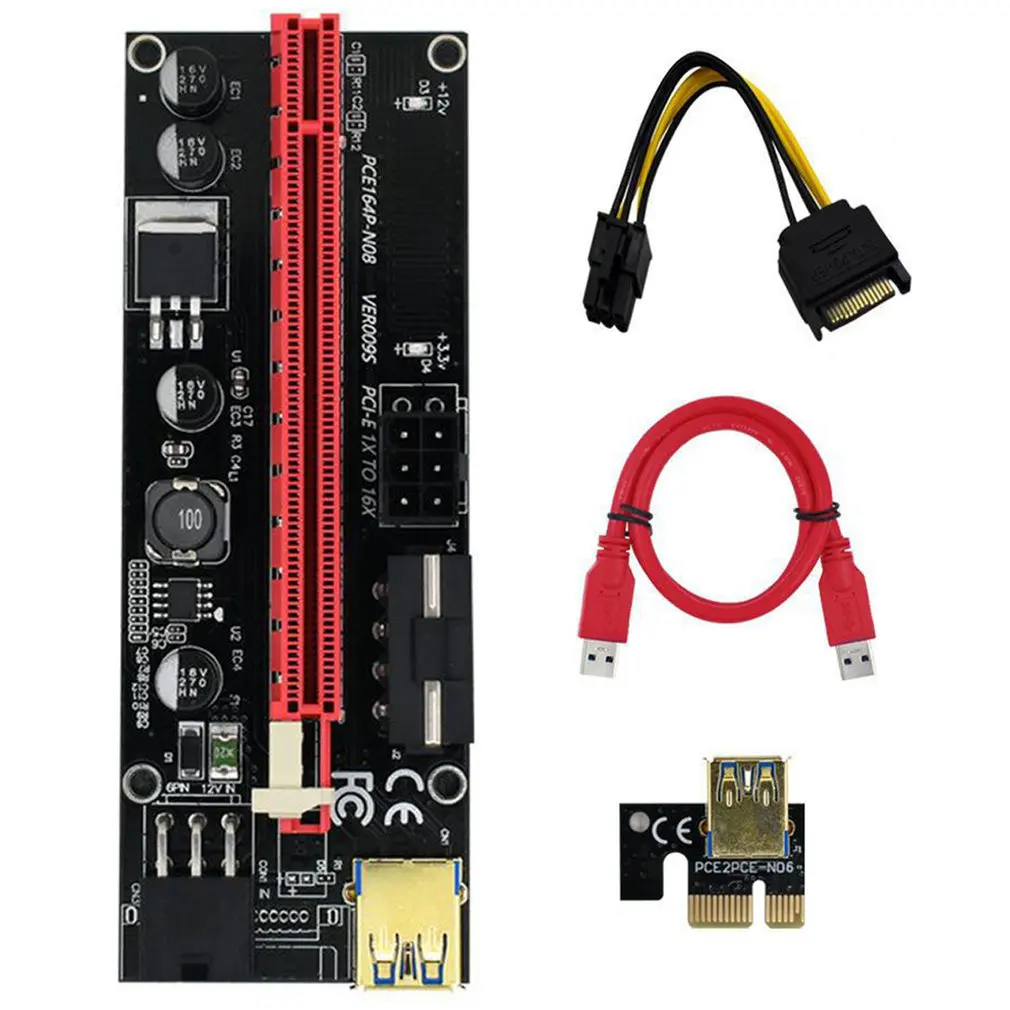 

Ver009 Usb 3.0 Pci-e Riser Ver 009s Express 1x 4x 8x 16x Extender Pcie Riser Sata Card Adapter 15pin To 6 Pin Power Supply