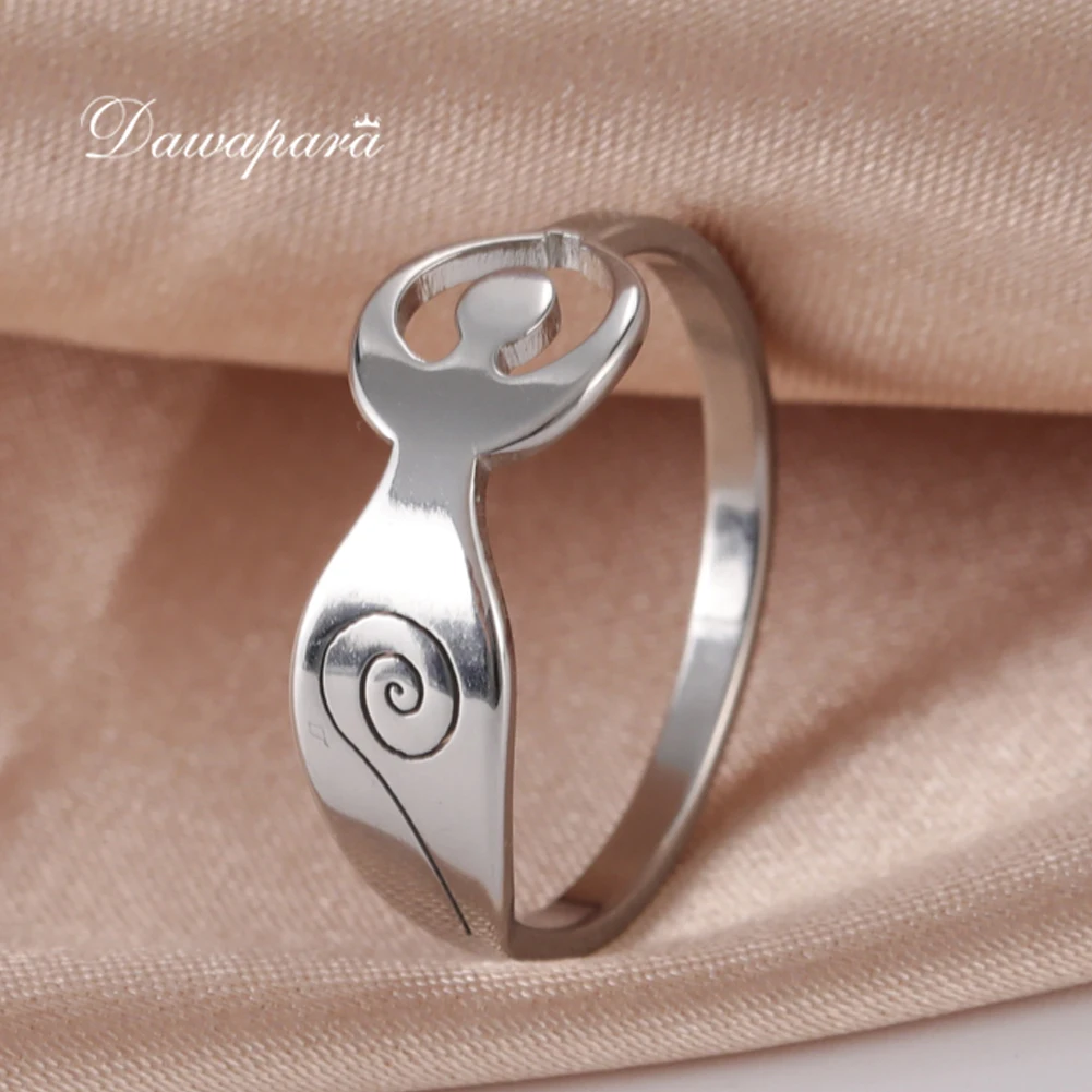 Кольцо Dawapara Moon Wiccan богиня женское кольцо из нержавеющей стали с тройной луной для