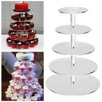 3456 tier acrylic transparent stand cake display shelftrayrack removable cupcake holder wedding birthday party decoration t