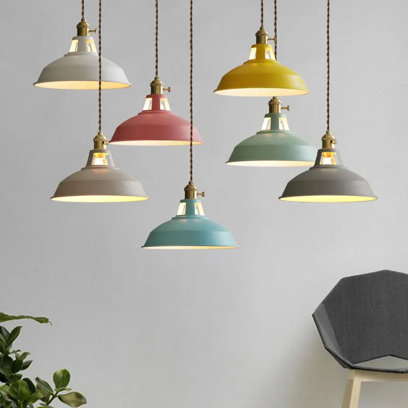 

Modern Color Pendant Lights Unique Minimalist Art Pendant Lights Creative Hanging Lustres De Plafond Kitchen Accesories EI50DJ
