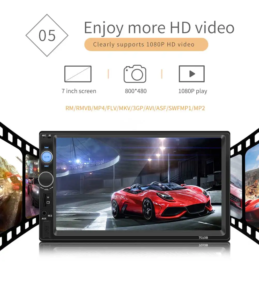 2 Din 7 &quotCar Multimedia Player Universal Bluetooth Touch Screen MP5 Autoradio FM TF USB Car Radio media | Автомобили и