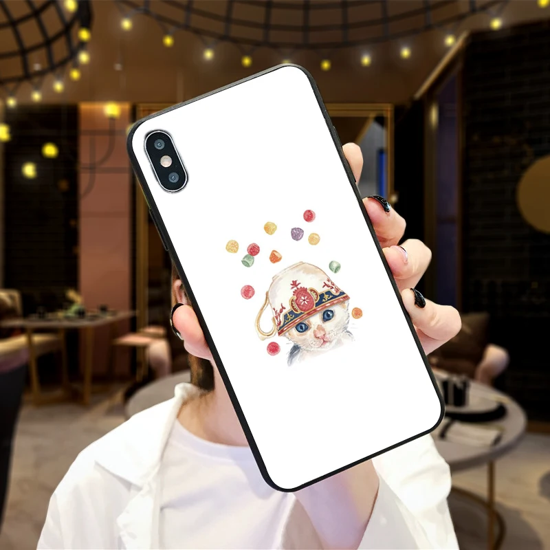 Cat For Xiaomi Redmi 7 Note 4X 5A 16G 32G GO 7A K20 pro 6 5 8 Pro Luxury Black phone Case | Мобильные телефоны и