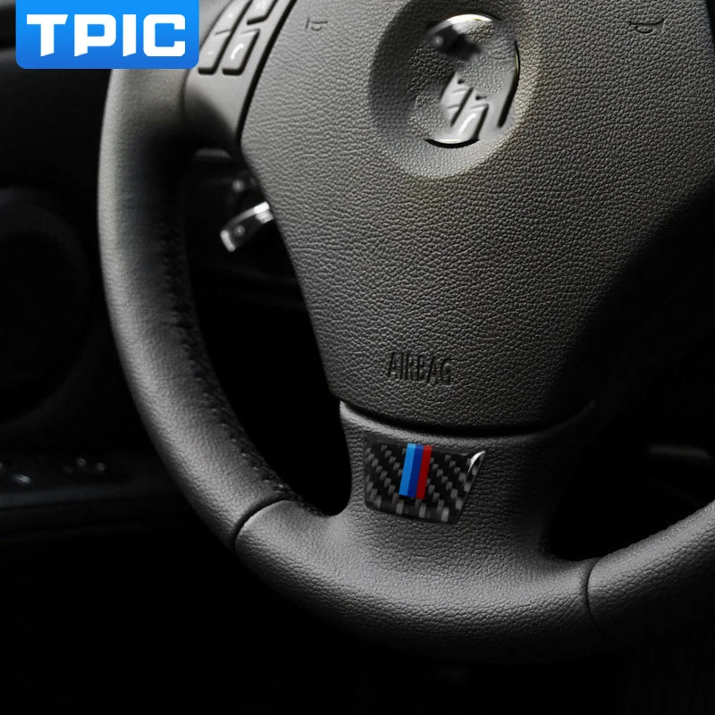 Новый дизайн автомобильные наклейки на руль из углеродного волокна для bmw e90 e92 3