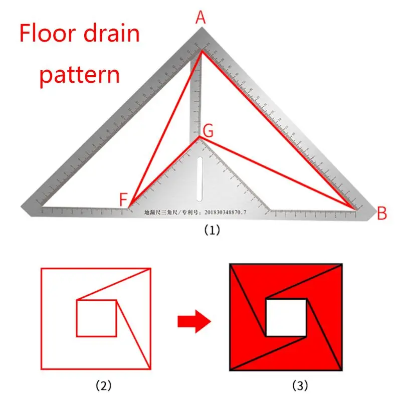 

Multifunctional Triangle Floor Drain Ruler Stainless Steel Angle Rulers Durable