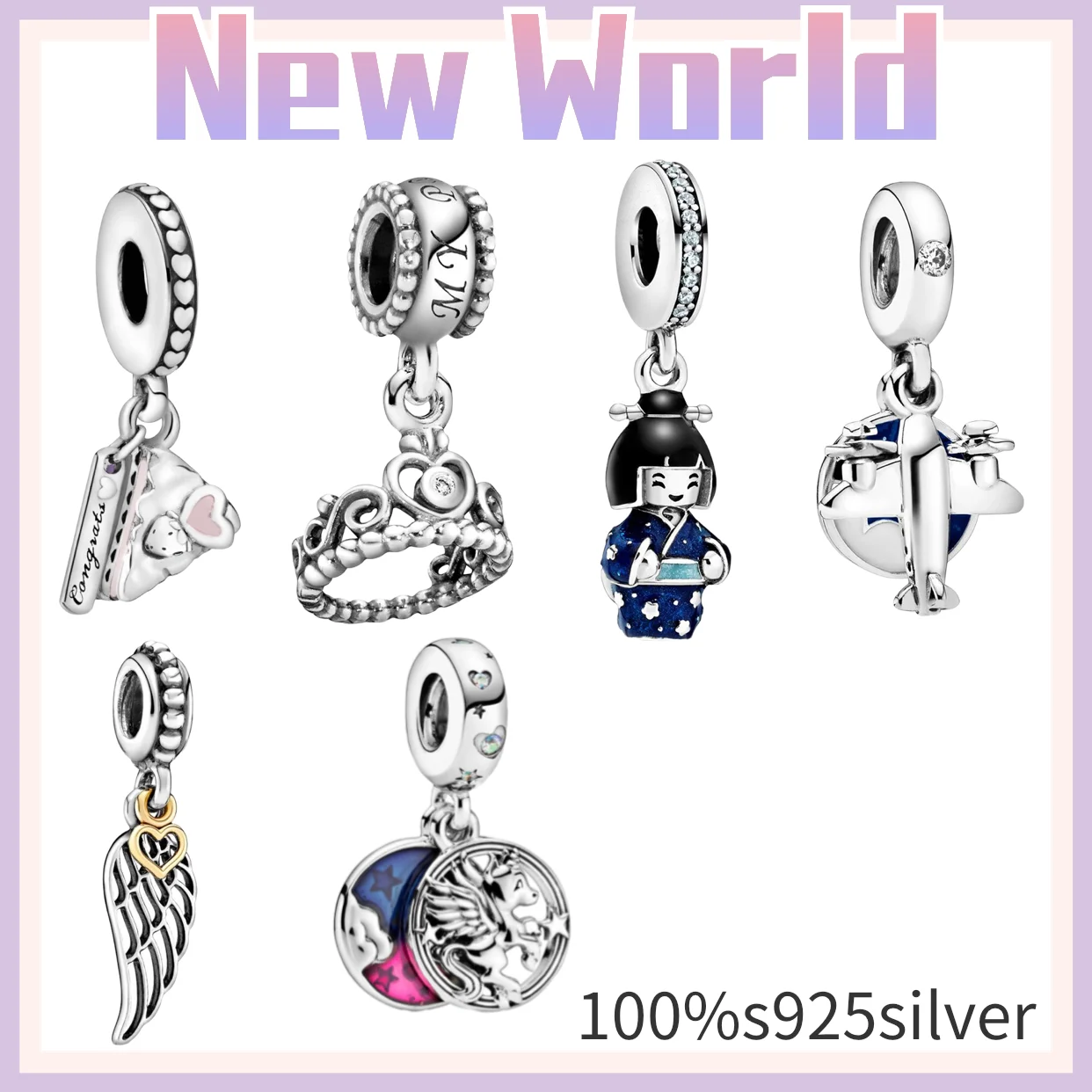 

100% 925 sterling silver DIY beads fit original Pando charms silver 925 Bracelet for women fashion jewelry