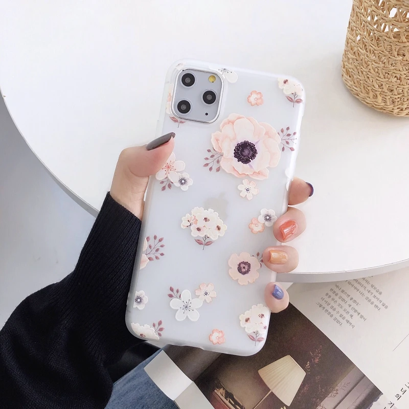 3D Relief Flower Cover Capa For Samsung Galaxy A51 A71 S20 A10 A20 A30 A50 A60 A70 A80 A90 Note 10 S10 Plus S10Plus Soft Case | Мобильные