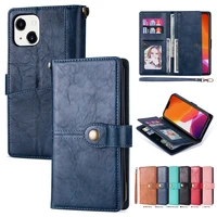 retro leather phone case for iphone 13 12 11 pro xs max mini se 2020 8 7 plus multi card slot case wallet bags flip cover luxury