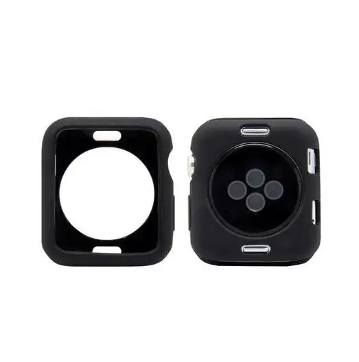 Резиновый чехол-бампер для Apple Watch Series 5 4 3 2 1, защитный чехол для iWatch 40 мм 44 мм 38 мм 42 мм - Цвет ремешка: Черный